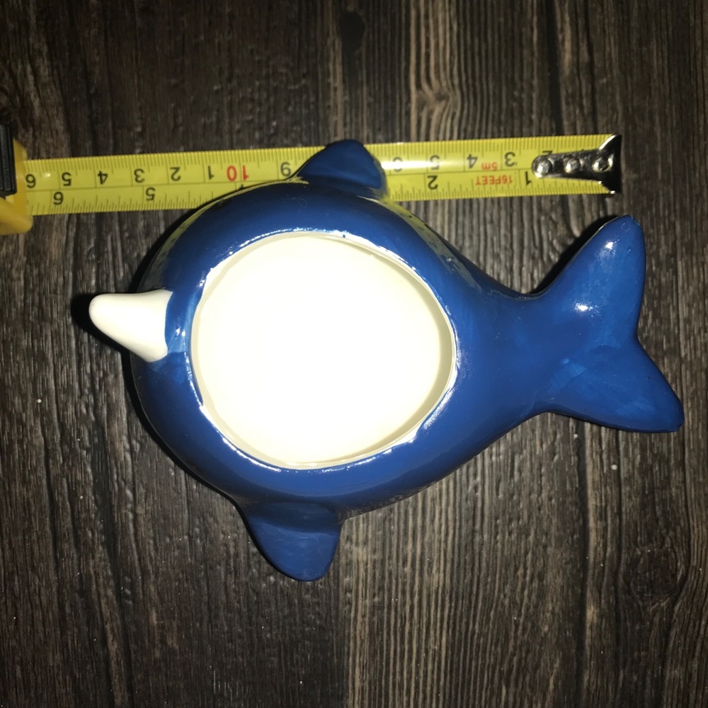 5/$25 Small Narwhal Ceramic Planter - Picture 10 of 15